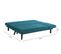 Canapé D'angle Convertible 4 Places En Tissu Bleu Canard Tim