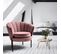 Fauteuil Coquillage En Velours Rose Avec Pieds Noirs En Métal Hoel