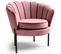 Fauteuil Coquillage En Velours Rose Avec Pieds Noirs En Métal Hoel