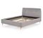 Lit Design Tissu Gris Et Bois Massif Blaise