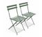 Lot De 2 Chaises De Jardin Pliables - Emilia Vert De Gris - Acier Thermolaqué