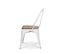 Lot De 4 Chaises Blanches En Métal Et Bois Clair Style Industriel Factory En Métal Blanc Mat