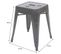 Lot De 4 Tabourets En Métal Noir Mat Style Industriel - Hauteur 46 Cm