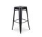 Lot de 4 tabourets de bar en métal noir mat style industriel  - Hauteur 76cm