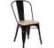 Lot De 4 Chaises Noires En Métal Et Bois Clair Style Industriel Factory En Métal Noir Mat