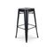 Tabouret De Bar En Métal Noir Mat Style Industriel - Sans Dossier - Hauteur 76 Cm