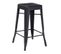 Tabouret De Bar En Métal Noir Mat Style Industriel - Sans Dossier - Hauteur 76 Cm