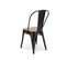 Lot de 4 chaises en métal noir mat et assise en bois clair - Style industriel