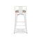 Lot De 4 Tabourets De Bar Blanc Mat Style Industriel Et Assise En Bois Clair - Hauteur 76 Cm