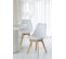 Lot De 4 Chaises Blanches Style Scandinave Modèle Victoire Avec Coque En Résine Blanche