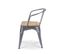 Chaise En Métal Silver Style Industriel Et Assise En Bois - Fauteuil Avec Accoudoirs