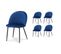 Lot De 4 Chaises De Salle À Manger Isalys En Tissu Velours Bleu Foncé