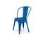 Lot De 4 Chaises En Métal Bleu Style Industriel - Finition Brillant