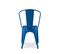 Lot De 4 Chaises En Métal Bleu Style Industriel - Finition Brillant