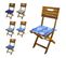 Lot De 4 Galettes De Chaise Motif Feuillage Bleu 35x35 Cm