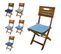 Lot De 4 Galettes De Chaise Motif Éventails Verts 35x35 Cm