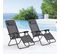 Lot De 2 Transats De Jardin Inclinable Noir/gris Manihi