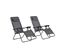 Lot De 2 Transats De Jardin Inclinable Noir/gris Manihi