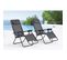 Lot De 2 Transats De Jardin Inclinable Noir/gris Manihi