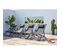 Lot De 4 Transats De Jardin Gris En Aluminium Tevata