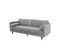 Canapé Droit Design Vintage 3 Places En Velours Gris Clair Nalha