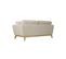 Hoga Velours Côtelé Beige Canapé Scandinave 3 Places + 2 Coussins