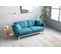 Canapé Scandinave 3 Places Et 2 Coussins Bleu Canard Hoga