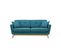 Canapé Scandinave 3 Places Et 2 Coussins Bleu Canard Hoga