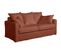 Canapé Lin 3 Pl Sofia 177 Cm Fixe Tissu Terracotta 100% Déhoussable – Fab France