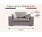 Fauteuil Xl Tressin 145 Cm Fixe Tissu Coton Gris Clair - 100% Déhoussable - Fab. France