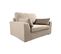 Fauteuil Xl Tressin 145 Cm Fixe Tissu Coton Taupe - 100% Déhoussable - Fab. France