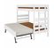 Pack Lit Superposé Haut Avec Sommier Gigogne Et Matelas Aniba   Blanc 90x200 Cm