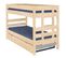 Pack Lit Superposé Avec Sommier Gigogne Et Matelas Aniba   Bois Naturel 90x200 Cm