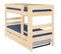 Pack Lit Superposé Avec Sommier Gigogne Et Matelas Nubie   Bois Naturel 90x200 Cm