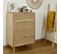 Commode 4 Tiroirs En Cannage Stella   Bois Naturel