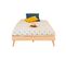 Pack Lit Avec Pieds Et Matelas Doris   Bois Naturel 140x190 Cm