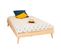 Pack Lit Avec Pieds Et Matelas Doris   Bois Naturel 140x190 Cm