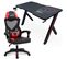 Pack Bureau Desk120z-skred Et Fauteuil 309-bk - 1m20 - Design Carbone Et Logo "tête De Mort" Rouge