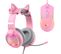 Pack Gaming Casque Avec Oreilles De Chat + Souris Couleur Rose - Retroéclairage Rgb