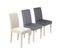 Lot De 4 Chaises - Rita - Chaises En Tissu. Pieds En Bois Cérusé. Gris Clairs