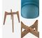 Lot De 4 Chaises Scandinaves. Pieds Bois De Hêtre. Chaises 1 Place. Bleu Canard