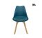 Lot De 4 Chaises Scandinaves. Pieds Bois De Hêtre. Chaises 1 Place. Bleu Canard