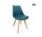 Lot De 4 Chaises Scandinaves. Pieds Bois De Hêtre. Chaises 1 Place. Bleu Canard