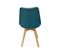 Lot De 4 Chaises Scandinaves. Pieds Bois De Hêtre. Chaises 1 Place. Bleu Canard