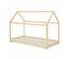 Lit Cabane Montessori. Bois Massif En Pin Naturel - Tobias - Sommier Inclus. 90 X 190 Cm