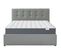 Ensemble Lit Coffre 140x190 En Tissu Gris Clair + Matelas Memo Hr + Tête De Lit Et Sommier - Tina