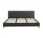 Ensemble Lit 180x200 + Matelas Memo Hr + Tête De Lit En Tissu Gris Foncé - Sommier à Lattes - Milo