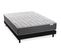 Ensemble Lit 180x200 + Matelas Memo Hr + Tête De Lit En Tissu Gris Foncé - Sommier à Lattes - Milo