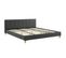 Ensemble Lit 180x200 + Matelas Memo Hr + Tête De Lit En Tissu Gris Foncé - Sommier à Lattes - Milo