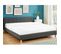 Ensemble Lit 180x200 + Matelas Memo Hr + Tête De Lit En Tissu Gris Foncé - Sommier à Lattes - Milo